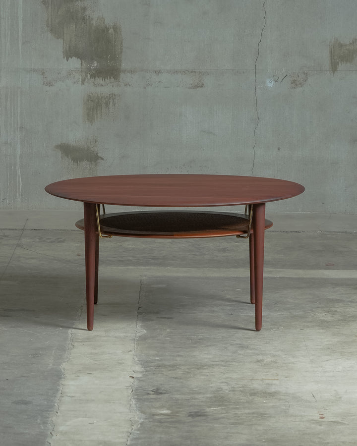 FD-515 / Peter Hvidt & Orla Mølgaard-Nielsen / France＆Son｜北欧ヴィンテージ チーク材、籐 ラウンドテーブル